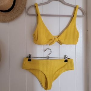 Mara Hoffman Ribbed Yellow Bikini